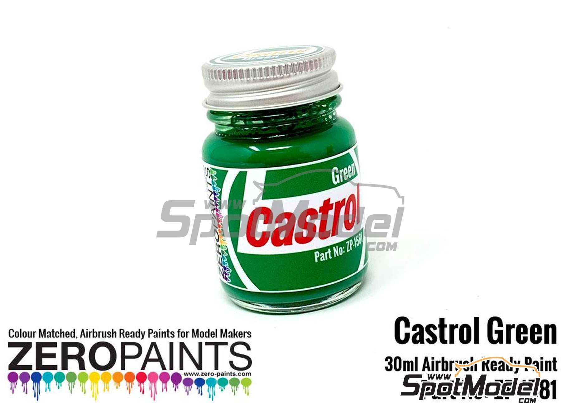 Zero Paints ZP1581 Paint for airbrush Castrol Green 1 x 30ml (ref. ZP